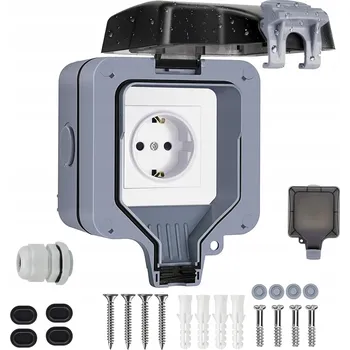Elektrická zásuvka JEDNOTLIVÁ ZAHRADNÍ ZÁSUVKA VENKOVNÍ VODOTĚSNÁ ELEKTRICKÁ ZÁSUVKA