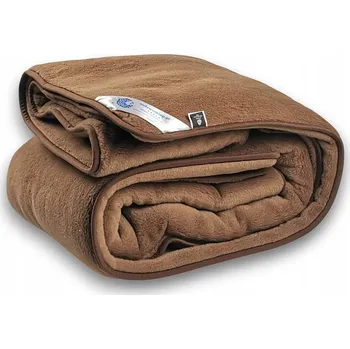 přikrývka Vlněná přikrývka camel hnědá 200x200 Protirevmatická Indygosklep.pl