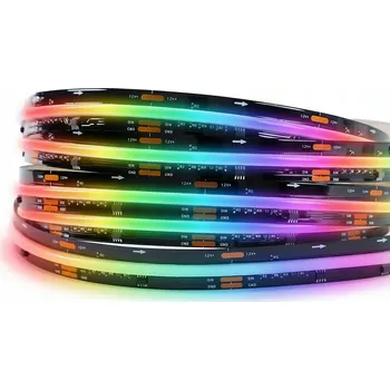 LED páska Digitální LED pásek COB RGB WS2811 s efektem tekoucího světla Magic Pixel RGBIC 12V 432LED/m