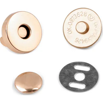 Magnetické zapínání Ø18 mm s nýtkem, malé, 5 růžové zlato