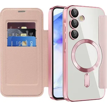 Pouzdro na mobilní telefon Techsuit - Pouzdro SmartMag Book - Samsung Galaxy A55 5G - růžové