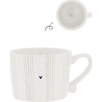 Bastion Collections Keramický hrnek Small Stripes Natural 150 ml