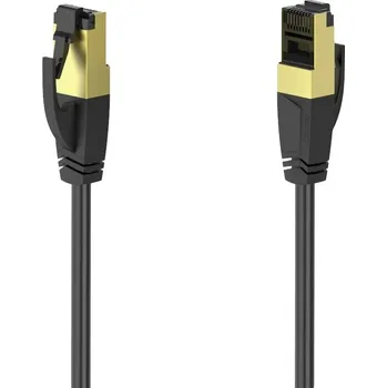 Datový kabel Hama 00200694 RJ45 síťové kabely, propojovací kabely CAT 8 S/FTP 5 m černá pozlacené kontakty 1 ks