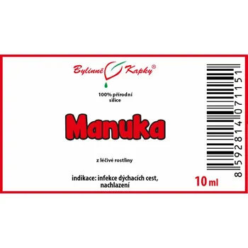 Doplněk stravy Bylinné kapky s.r.o. Manuka - 100 % přírodní silice - esenciální (éterický) olej 10 ml