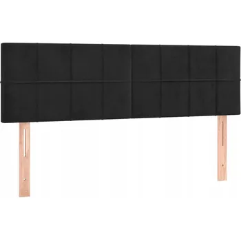 Černé čelo postele z aksamitu 144 x 5 x 78/88 cm, nastavitelná výška