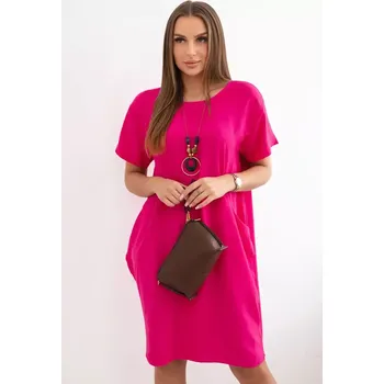 Dámské šaty Šaty s kapsami a přívěskem fuchsie UNI