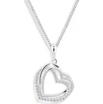 Srdíčkový náhrdelník se zirkony M43059 (řetízek, přívěsek) Modesi