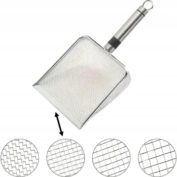 Cedník a síto Síto na písek z z nerezové oceli s rukojetí, oka 3.0x3.0mm