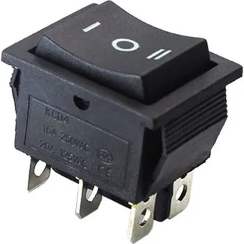 přepínač Přepínač kolébkový ON-OFF-ON 2p.250V/15A I-O-II