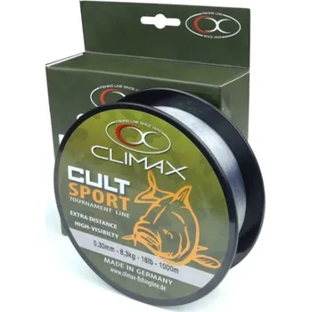 Climax CULT Carp Sport Mono šedý 1000m Průměr: 0,25mm Nosnost: 5,8kg