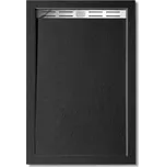 H K - BLACK STAR sprchová vanička z litého mramoru, obdélník, 120x80x3 SE-BLACKSTAR12080SET