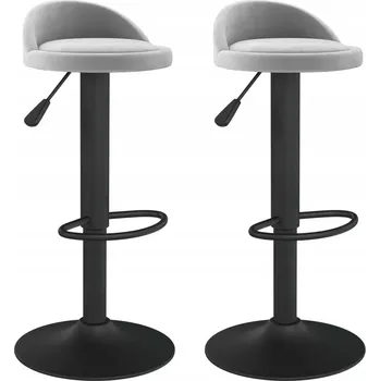 Barová židle Světle šedá otočná barová stolička s nastavitelnou výškou, 36 x 38 x (72-94) cm