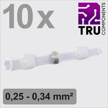 TRU COMPONENTS TC-13448508 krimpovací spojka se smršťovací bužírkou 0.25 mm² 0.34 mm² plná izolace bílá 10 ks
