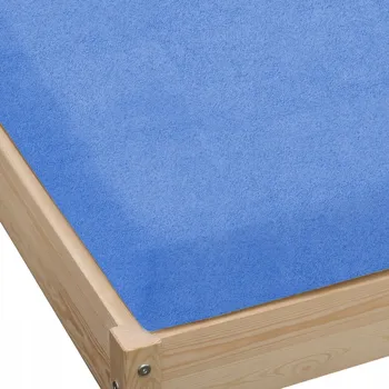 Prostěradlo Froté prostěradlo s gumou 180x200 modré SILNÉ