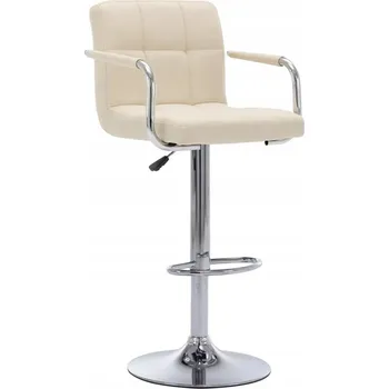 Barová židle Barová židle s plynovým pístem, krémová, 53x52x(92-112) cm