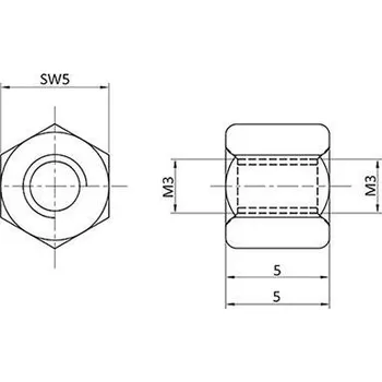 Závitová tyč econ connect D3X05I5MH distanční čep M3 M3 mosaz (poniklovaná) 1 ks