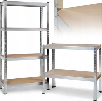 Dílenský regál Kovový skladový regál Kanza 150 x 75 x 30 cm, nosnost 135 kg na polici