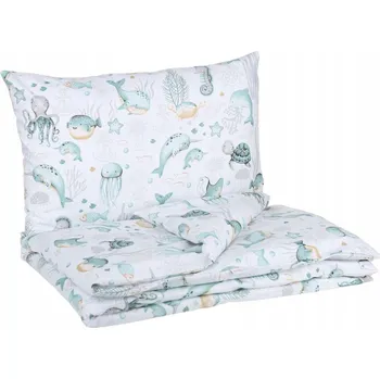 Povlečení Dětské bavlněné povlečení do postýlky 120x90 cm BABYMAM PREMIUM - Mořský svět