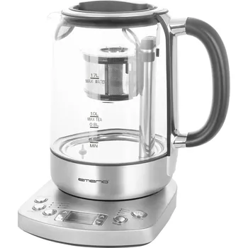 Rychlovarná konvice EMERIO WK-122248 rychlovarná konvice, bezšňůrová, bez BPA, s displejem, stříbrná, černá, WK-122248