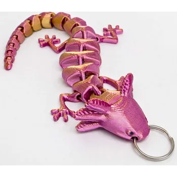 3D Flexi Axolotl na klíče | Svíčkománie3D | Barva: Růžovo-zlatá lesklá