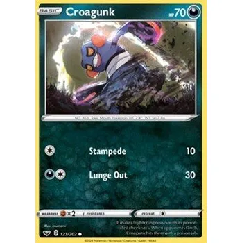 Karetní hra Pokémon SSH 123/202 Croagunk - Sword & Shield Stav: Near Mint, Verze: REVERSE HOLO