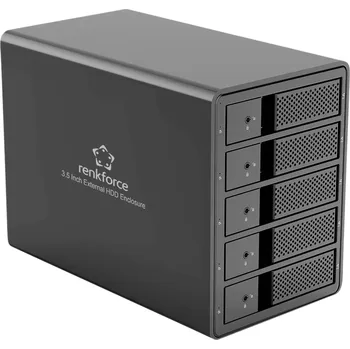 Pevný disk Renkforce RF-6647600 8,9 cm (3,5 palce) kryt pevného disku 5 Bay 3.5 palec USB 3.0