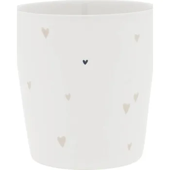 Bastion Collections Keramický latte hrnek White / Hearts natural 240 ml