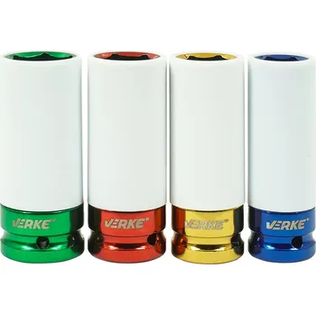 Gola sada VERKE Gola ořechy 1/2" na motáž hliníkových kol, Alu disků sada 4 kusy 17-22mm V86102