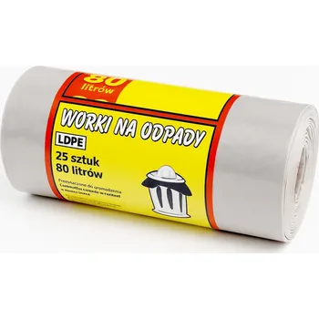 Pytle na odpadky PYTLE NA ODPAD UNIVERZÁLNÍ PRŮHLEDNÉ 80L x 25 KUSŮ 60 cm x 80 cm