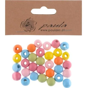 Dětské navlékací korálky Korálky 12mm, 30ks dřevěné, barevné