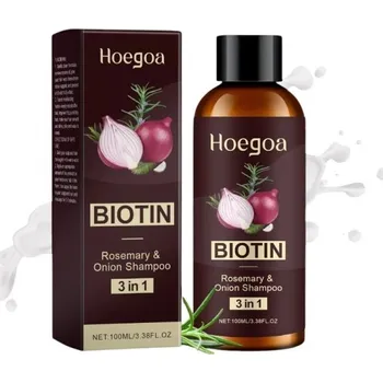 Heogoa biotin šampon 3 v 1 100 ml Rostlinné extrakty červená cibule olej z černých semínek péče o pokožku hlavy proti lupům růst vlasů
