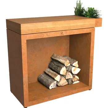 OFYR BUTCHER BLOCK STORAGE CORTEN 90 - Teak Wood BBS-90-TW