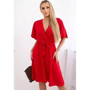 Dámské šaty Šaty s vrstveným výstřihem červený UNI