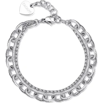 Náramek Moderní dvojitý ocelový náramek Chunky SHK65 S Agapo