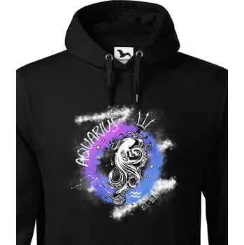 Pánská mikina Pánská mikina se znamením zvěrokruhu Vodnář, Barva Černá, Velikost 5XL, Canvas Pánská mikina Bezvatriko.cz 1144