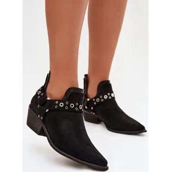 Dámská zimní obuv Dámské kotníkové boty s výřezy a pásky Černé Vannessae 41