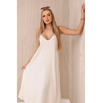 Dámské šaty Mušelínové šaty na ramínka světle béžová UNI