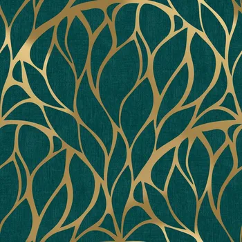 Velurové potahové látky s potiskem. Křivky Zlaté na Tm.Tyrkysovém