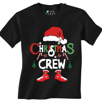 Dívčí tričko Dětské tričko Vánoční Elfí Parta Christmas Crew (Velikost: 9-11, Barva: Černá)