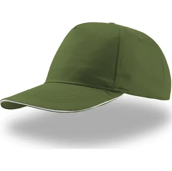 Pracovní přilba Atlantis Headwear Kšiltovka Start Five Sandwich, 5 panelová COT33003984499-green/white Zelená/černá UNI