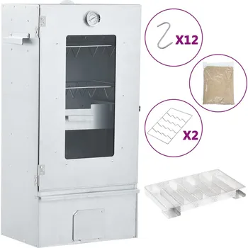 Zahradní gril Grilovací trouba / udírna s generátorem kouře pozinkovaná ocel - 8721012050365