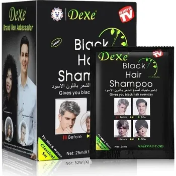 10 ks Dexe Fast Barvící šampon na vlasy 25 ml Přírodní šampon pro černé vlasy do 5 minut, bylinná barva na černo, rychlá aplikace