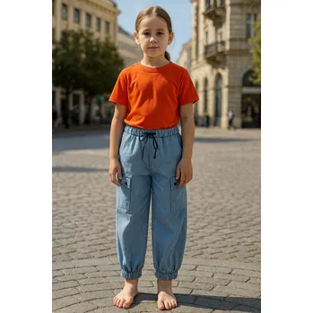 Elektronický PDF střih dětské cargo kalhoty s kapsami Harper-110-128