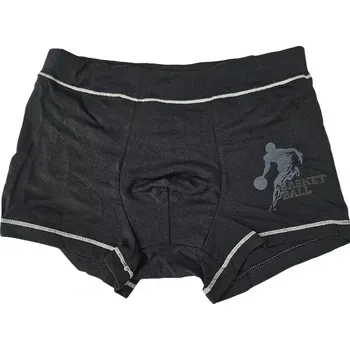 Pánské spodní prádlo Chlapecké modalové boxerky Basketball - 134-140 / černá