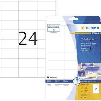Kotouček do pokladny a tiskárny štítků Herma 4389 etikety do mrazáků 66 x 33.8 mm papír bílá 600 ks trvalé inkoustová tiskárna, laserová tiskárna, barevná laserová tiskárna, kopírka, barevná