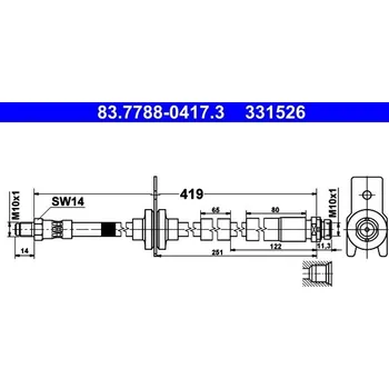 Brzdová hadice Brzdová hadice ATE 83.7788-0417.3