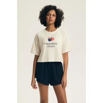 Pánské pyžamo DÁMSKÉ PYŽAMO DESSIE 43724 SS26 ECRU-GREEN 3xl