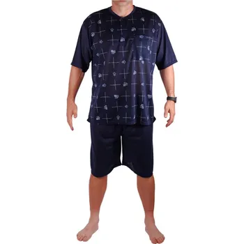 Pánské pyžamo Arpád pánské pyžamo krátký rukáv a kraťasy L tmavě modrá
