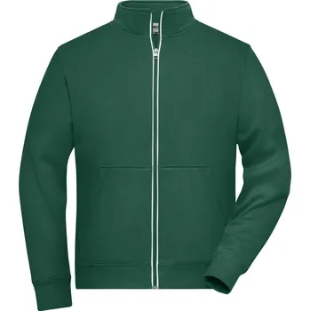 Pracovní oblečení James & Nicholson Mikina JN 1810 Doubleface - Solid na zip, pánská COT02181002801-dark green S Zelená tmavá
