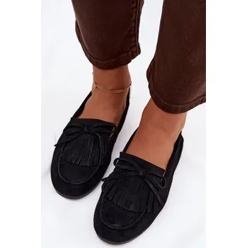 Dámské mokasíny Dámské mokasíny s třásněmi černé Janelisse 36